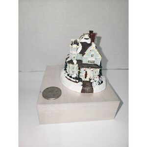 Thomas Kinkade house Christmas Tree Ornament Victorian light green illuminated